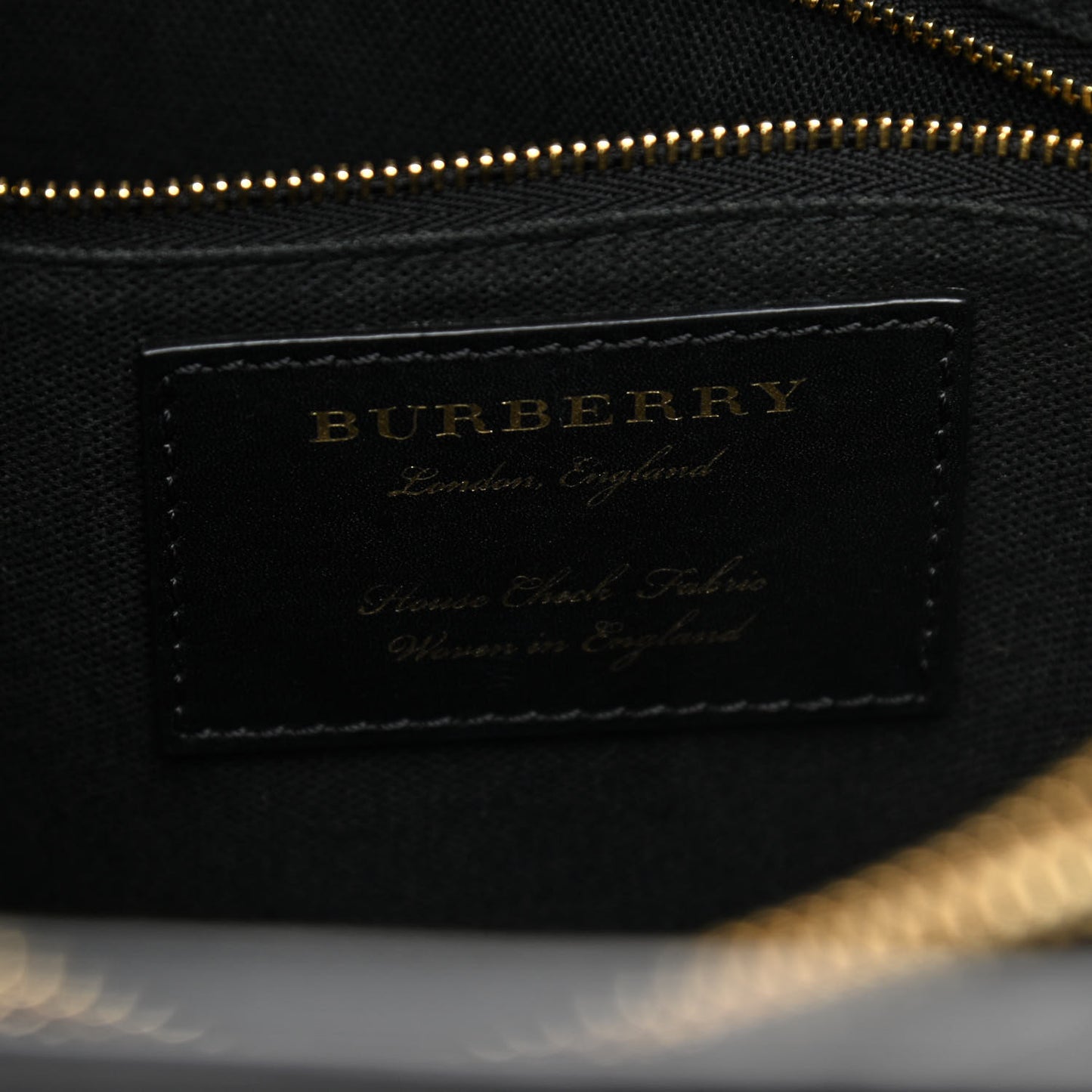 Grainy Calfskin House Check Medium Banner Tote Black