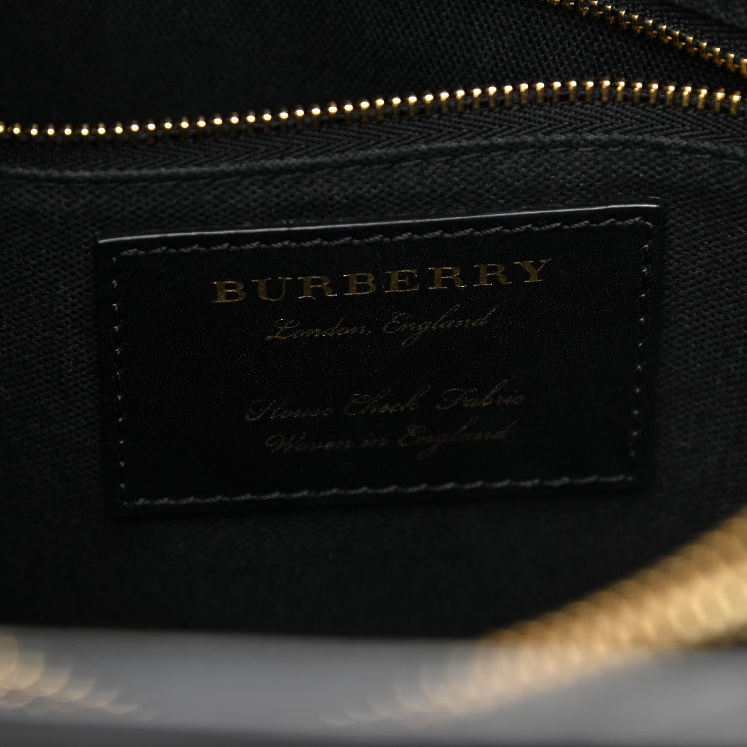 Burberry Grainy Calfskin House Check Medium Banner Tote Black 6 of 11