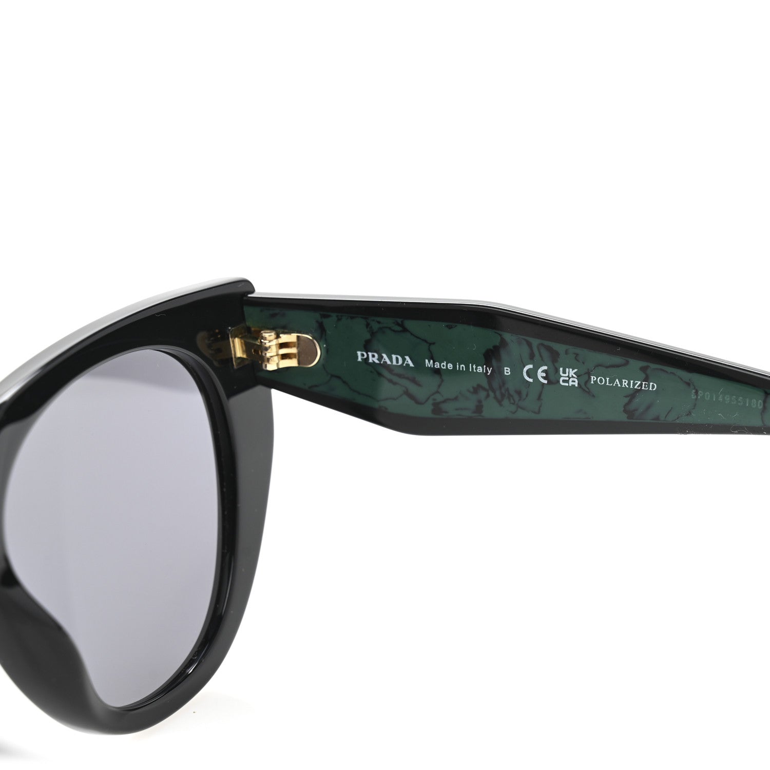 Prada Acetate Sunglasses SPR 14W Black Green 5 of 7
