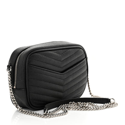 Saint Laurent Grain De Poudre Matelasse Monogram Mini Lou Camera Bag Black 3 of 10
