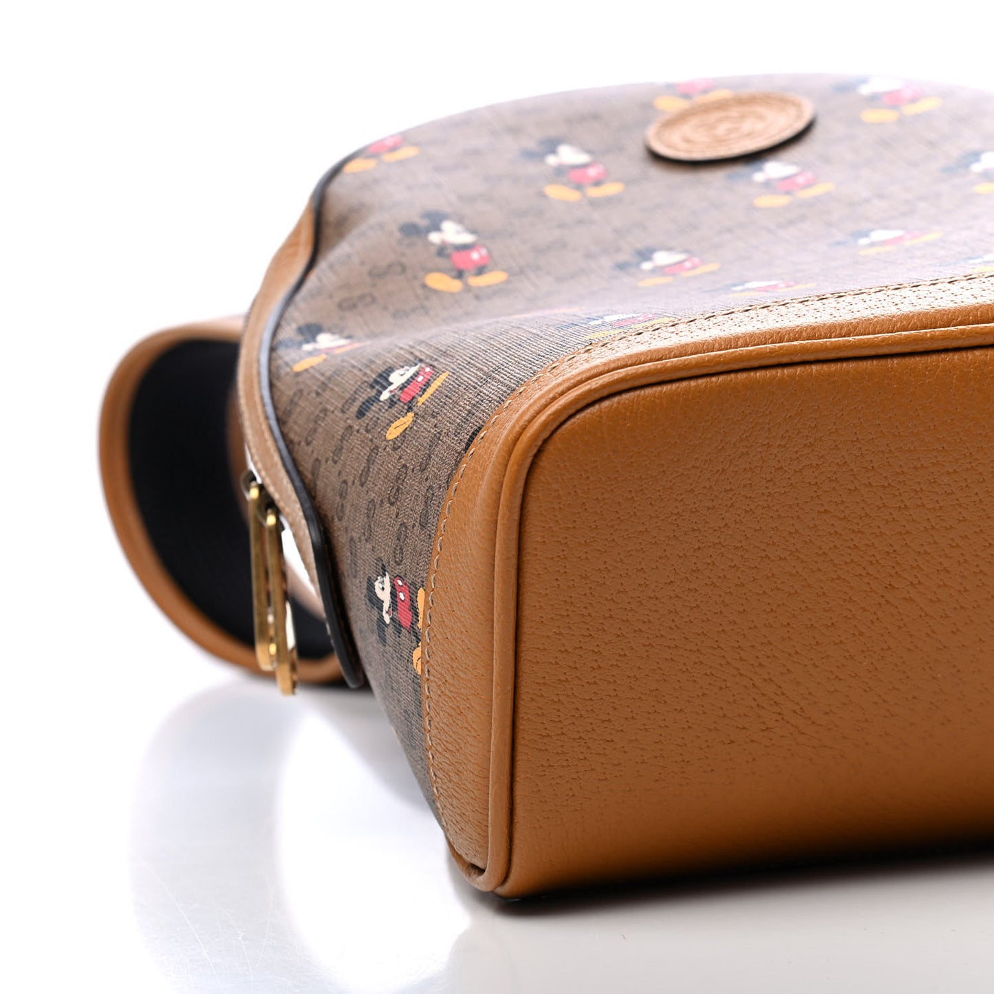 X DISNEY Mini Vintage GG Supreme Monogram Mickey Mouse Small Dome Backpack Beige Vintage Sun Oil