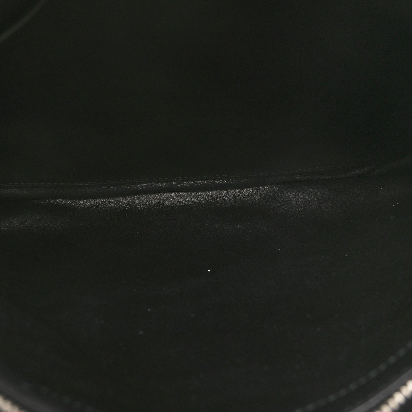 Sheepskin Shearling Contrasted Logo Large Zip Pouch Black