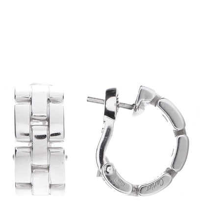 Cartier 18K White Gold Panthere Maillon Earrings 1 of 6
