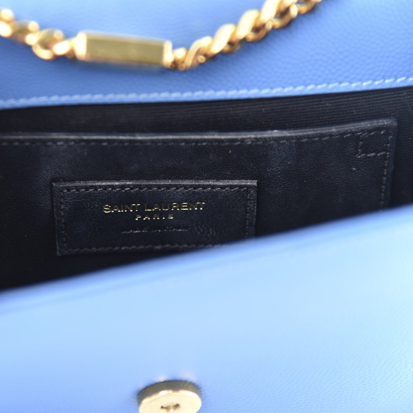 Grain De Poudre Small Classic Monogram Kate Satchel Blue Clair