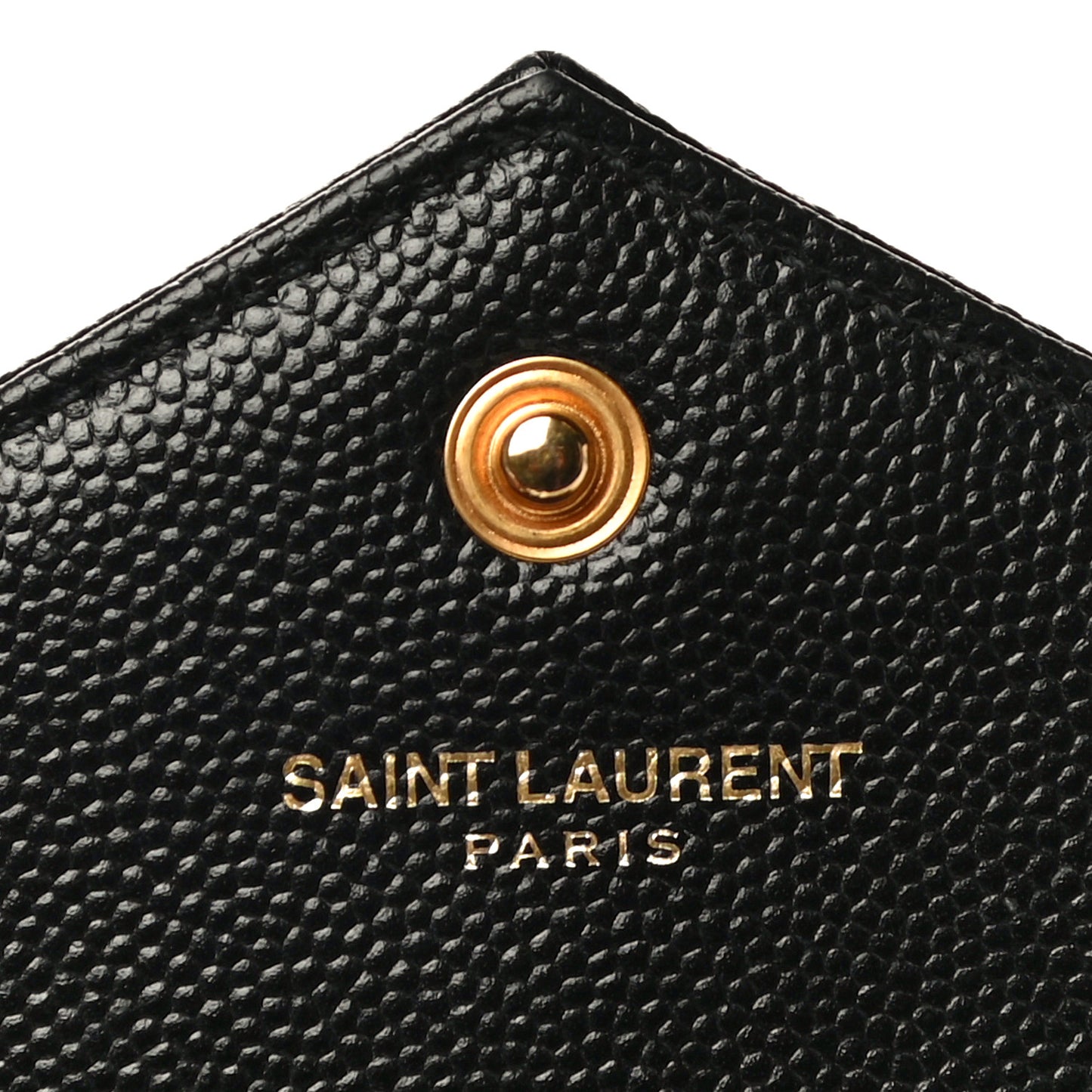 Grain De Poudre Matelasse Chevron Monogram Envelope Chain Wallet Black