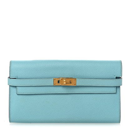 Hermes Epsom Kelly Longue Wallet Bleu Atoll 1 of 13