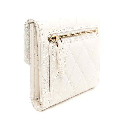 Chanel Caviar Quilted Small Flap Wallet White 3 of 13
