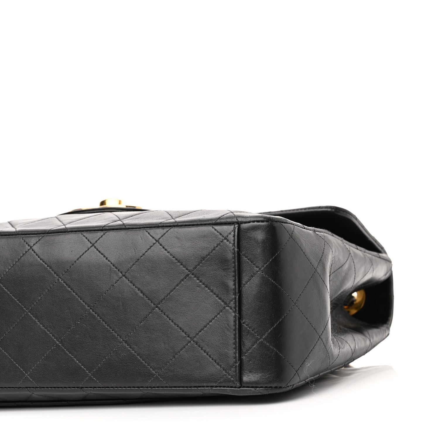 Lambskin Quilted XL Jumbo Single Flap Black