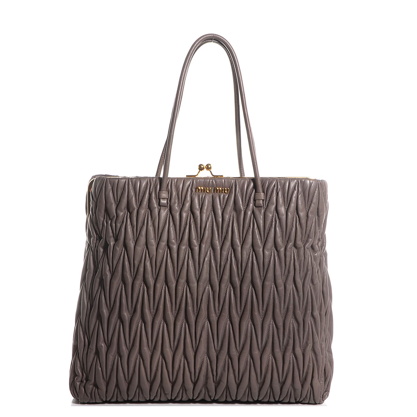 Matelasse Leather Tote Argilla