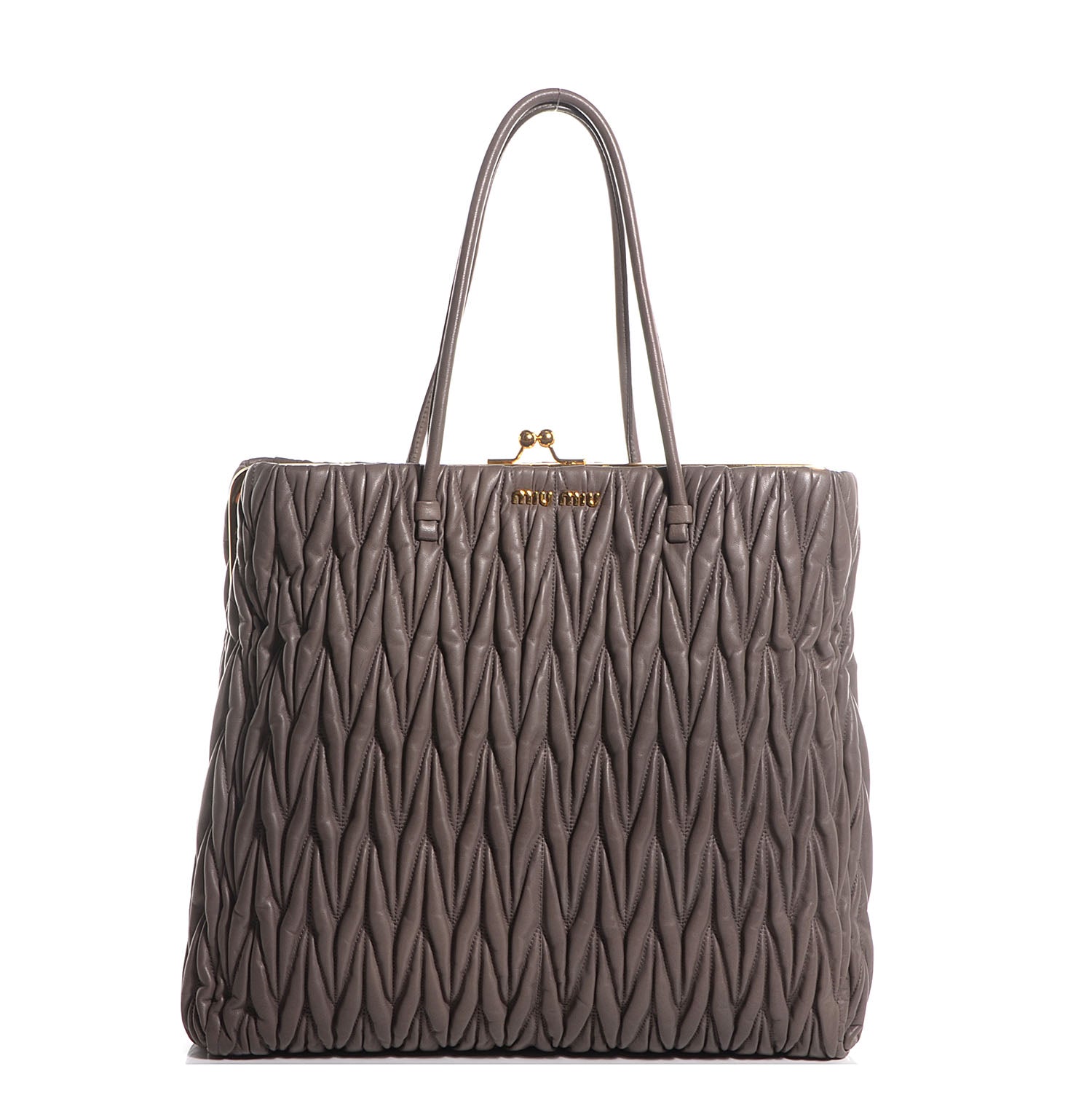 Miu Miu Matelasse Leather Tote Argilla 1 of 9
