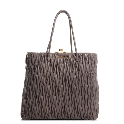 Miu Miu Matelasse Leather Tote Argilla 1 of 9