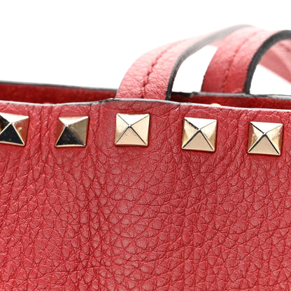 Valentino Garavani Grained Calfskin Rockstud Shoulder Tote Rosso Valentino 21 of 22