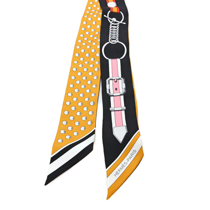 Hermes Silk Grand Tralala Twilly Miel Black Multicolor 2 of 3