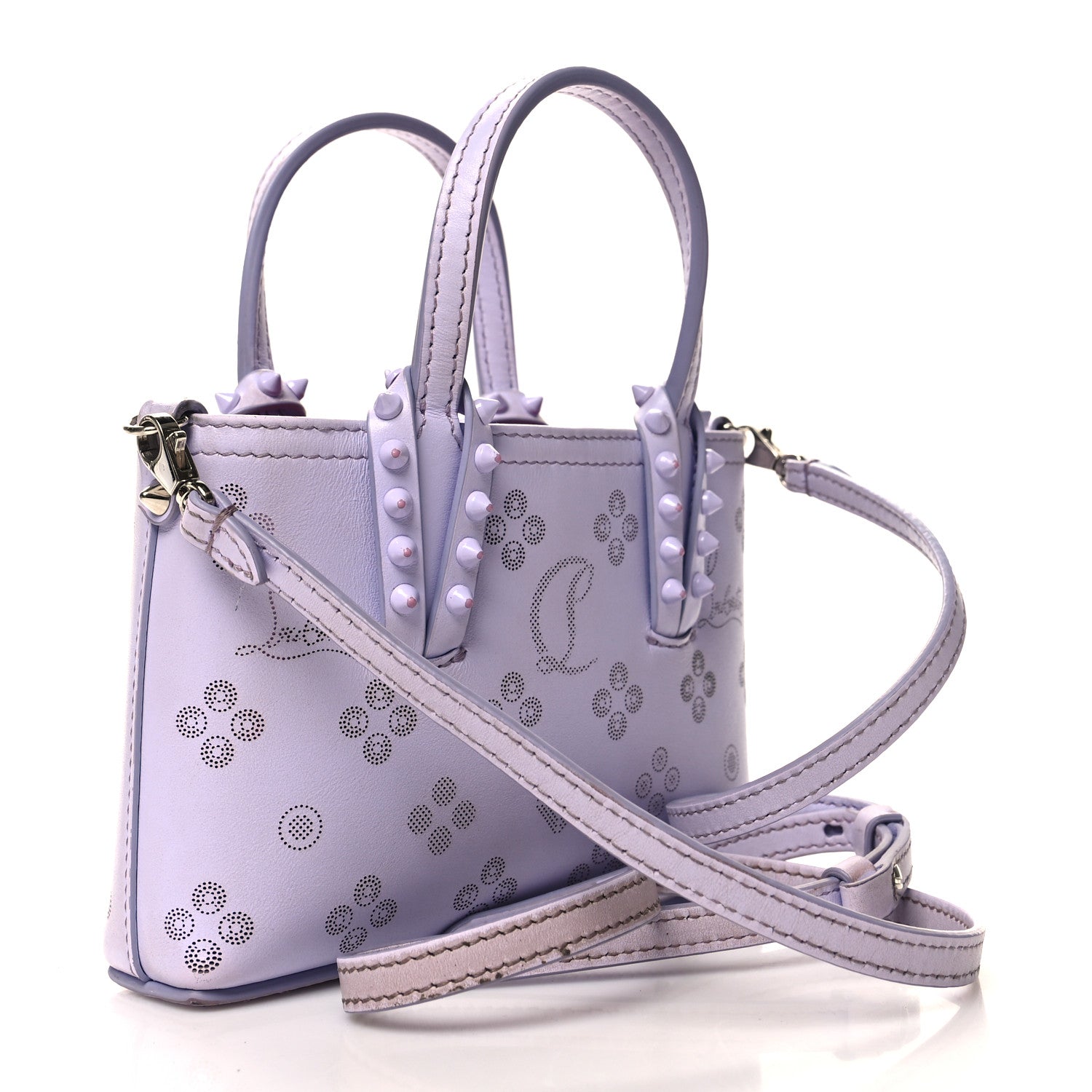 Christian Louboutin Calfskin Loubinthesky Mini East West Cabata Tote Lavender 3 of 13