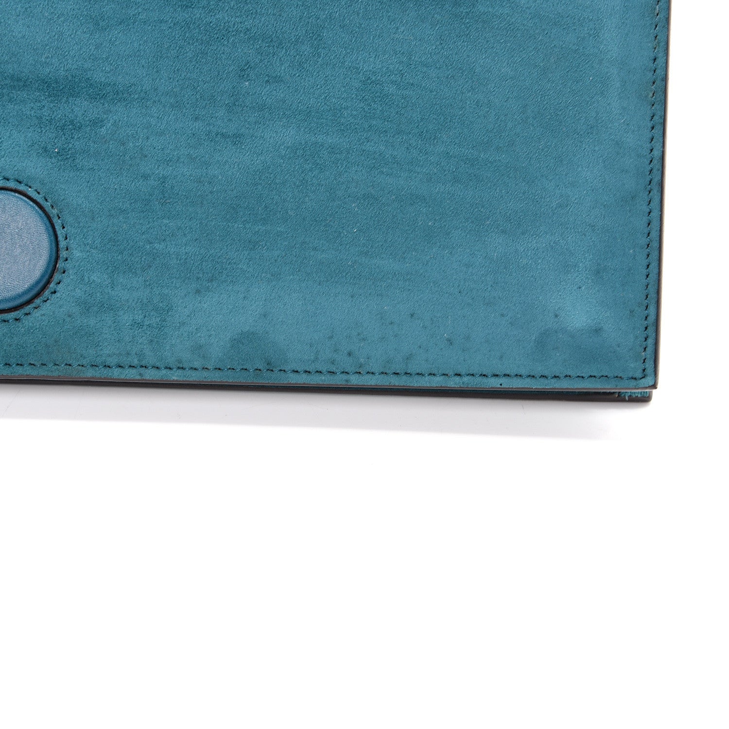 Gucci Suede Crystal Broadway Clutch Teal Green 10 of 14