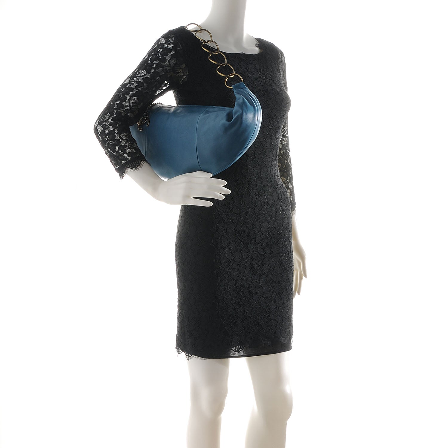 Chanel Lambskin Small Chain Hobo Turquoise 2 of 7