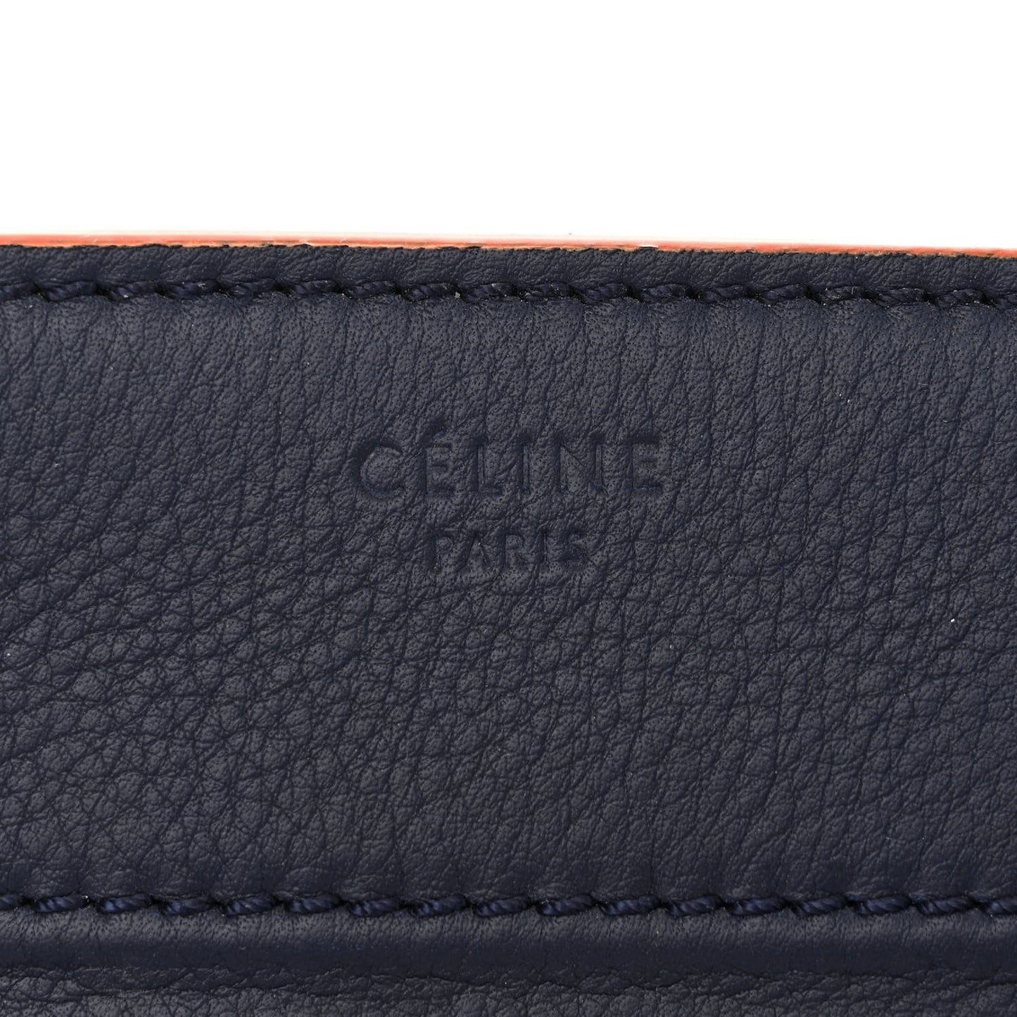 Supple Calfskin Large Phantom Luggage Navy Blue Orange