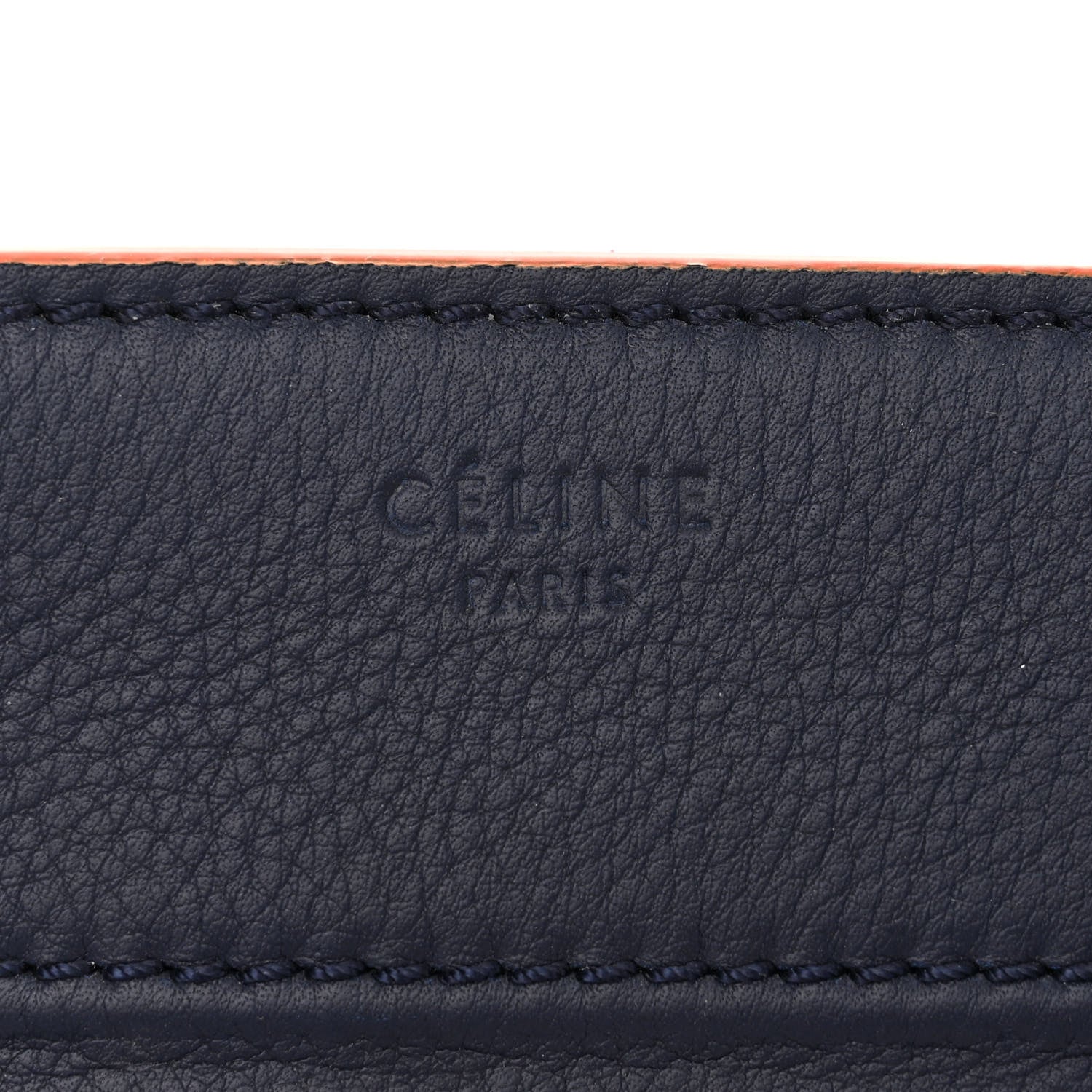 Celine Supple Calfskin Large Phantom Luggage Navy Blue Orange 6 of 17
