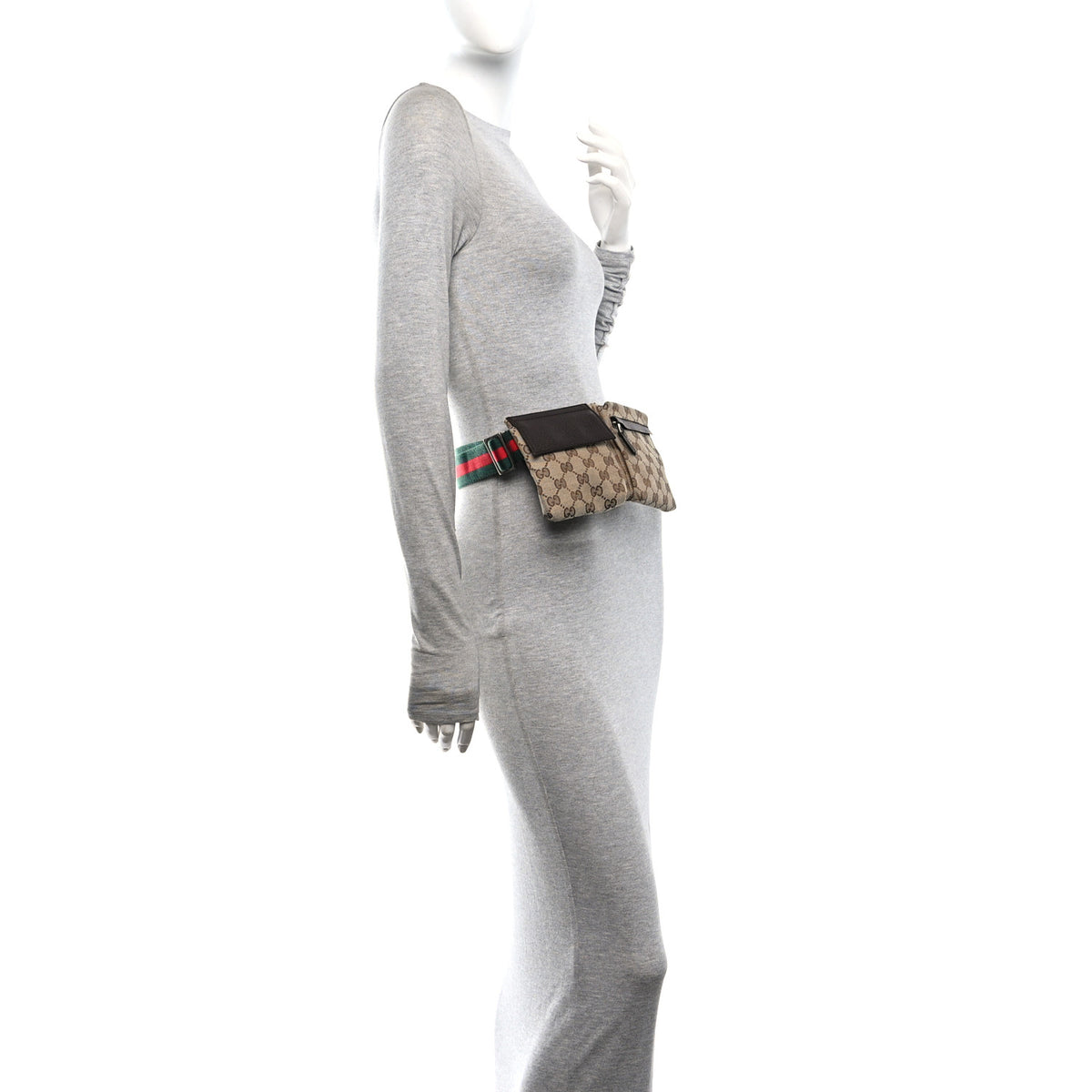 Gucci Monogram Web Belt Bag Dark Brown 2 of 10