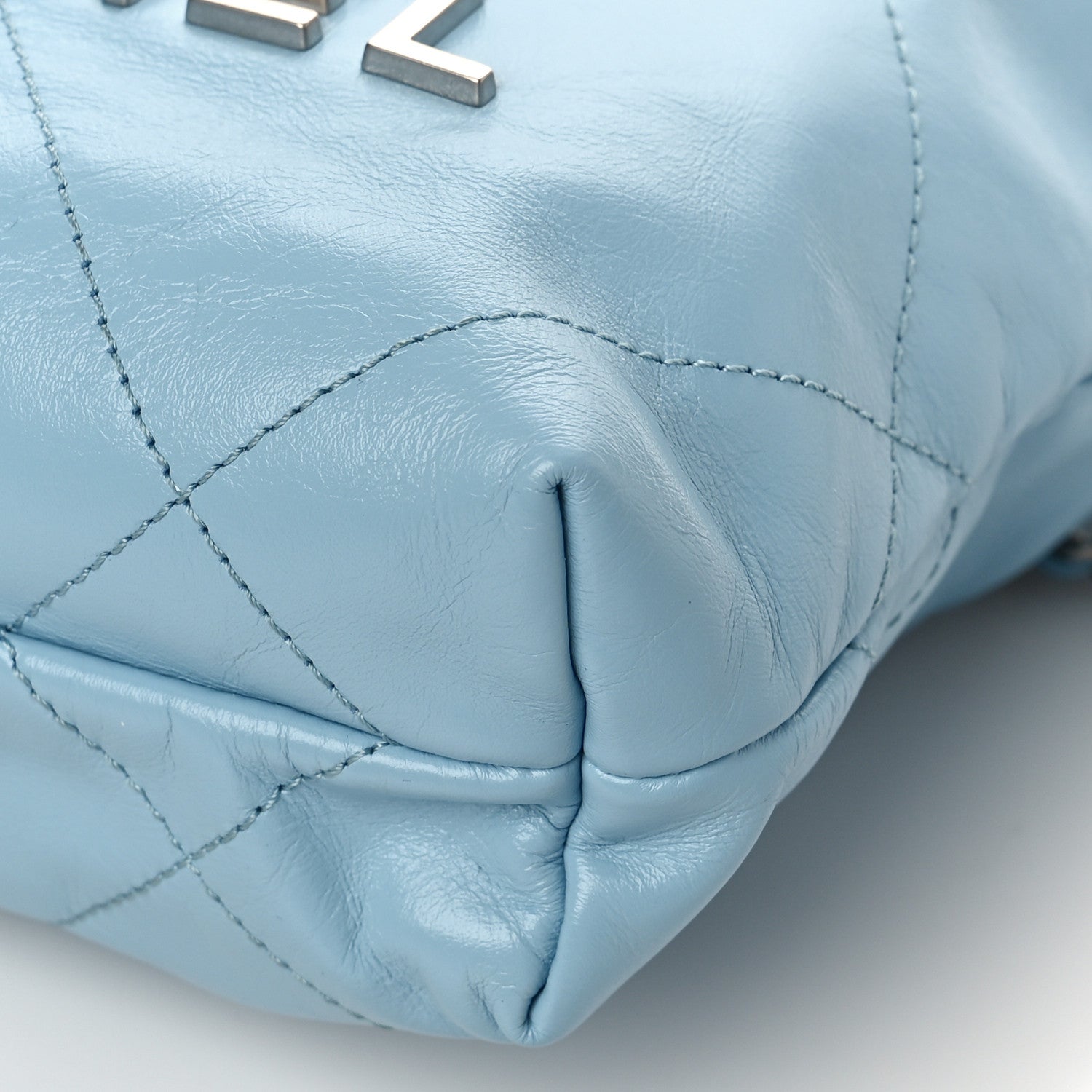 Chanel Shiny Calfskin Quilted Mini Chanel 22 Light Blue 9 of 10