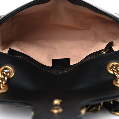 Gucci Calfskin Matelasse Small GG Marmont Shoulder Bag Black 5 of 11