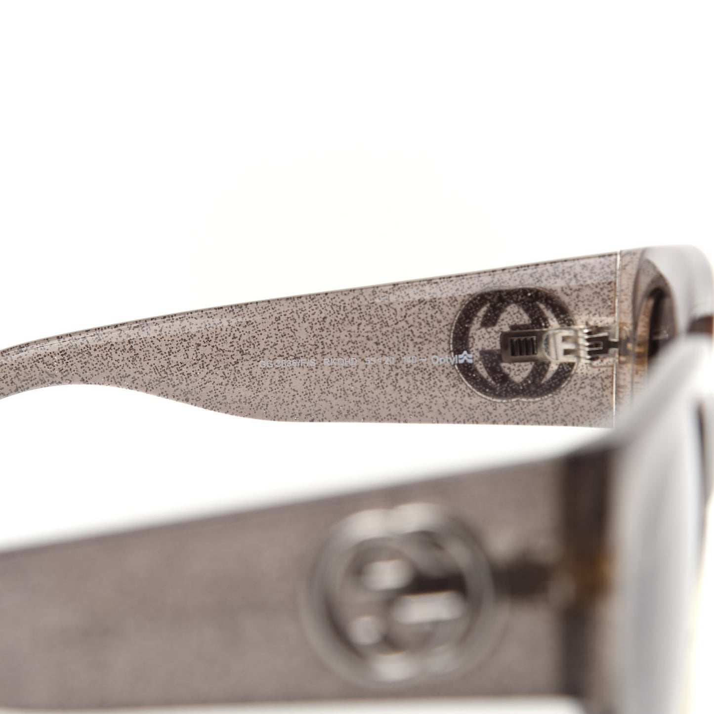 Acetate Glitter Square Optyl Sunglasses GG3836/F/S Black Silver