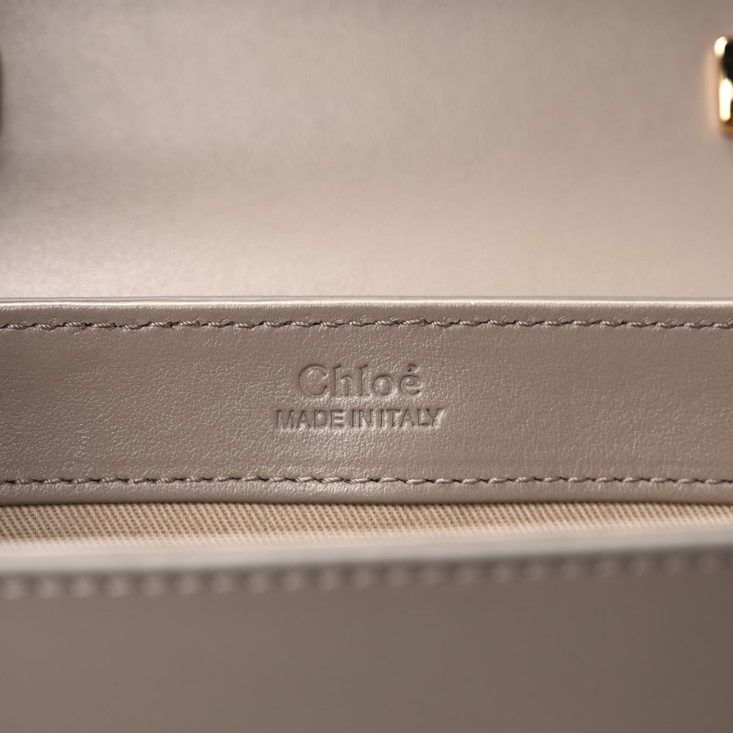Shiny Calfskin Suede Mini C Double Carry Motty Grey
