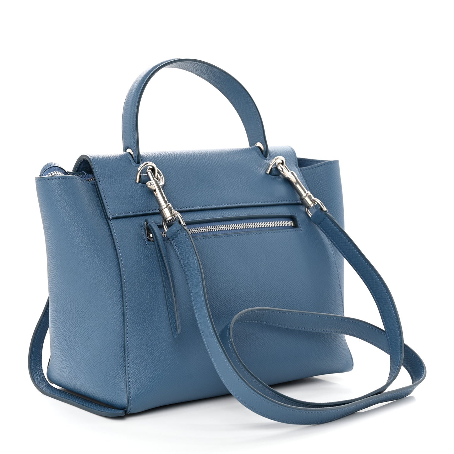Grained Calfskin Micro Belt Bag Washed Blue