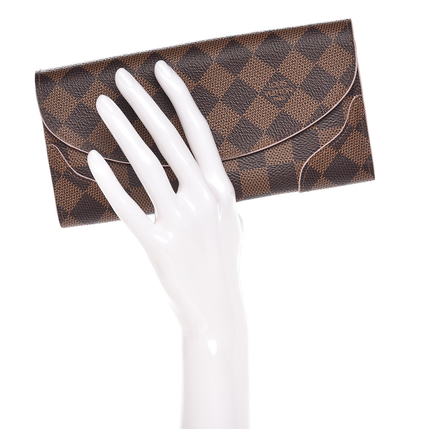 Louis Vuitton Damier Ebene Caissa Wallet Rose Ballerine 2 of 7