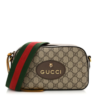 Gucci GG Supreme Monogram Web Neo Vintage Shoulder Bag Beige New Acero Crop 1 of 15