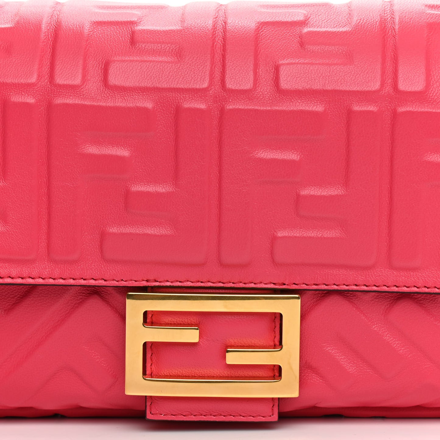 Nappa FF 1974 Embossed Baguette Lampone
