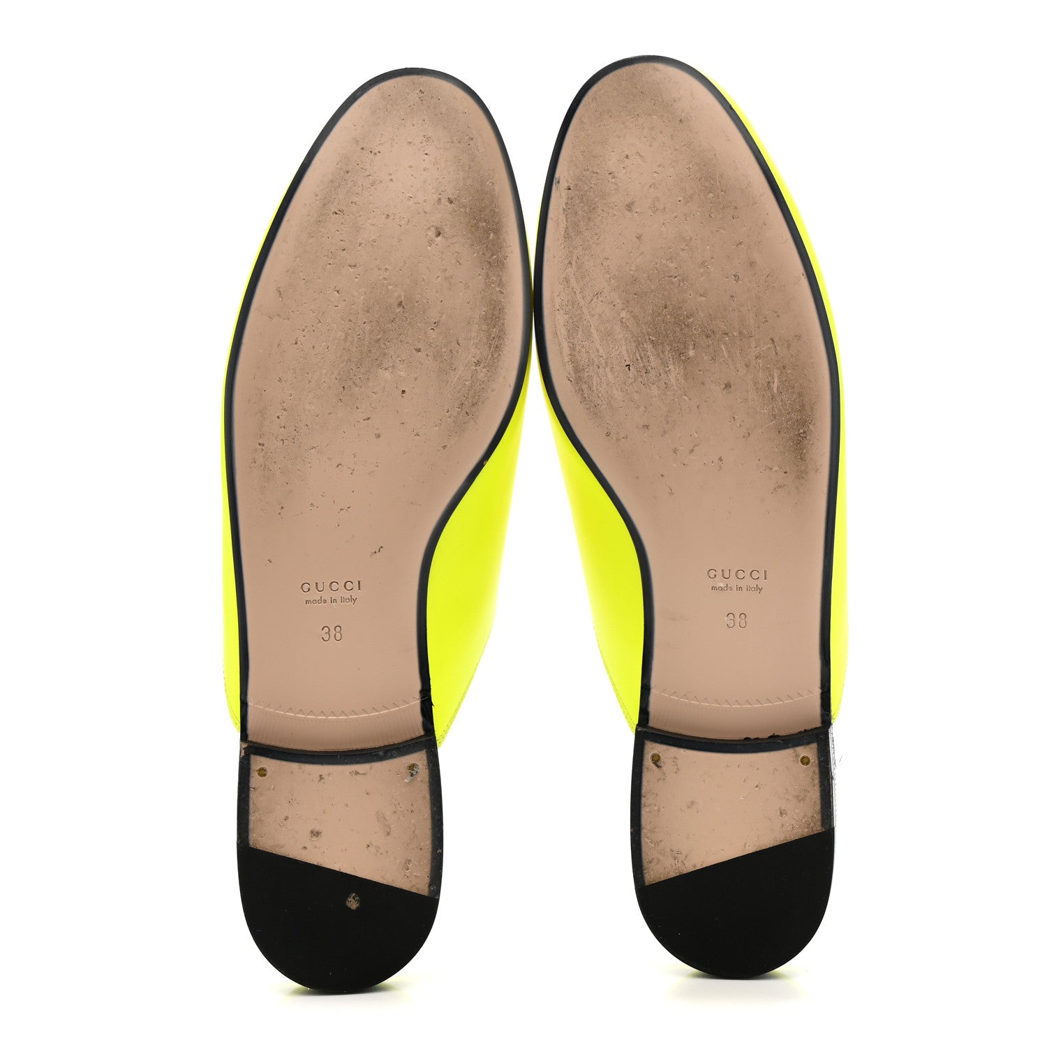 Gucci Malaga Kid Womens Princetown Slippers 38 Yellow Fluo 6 of 11