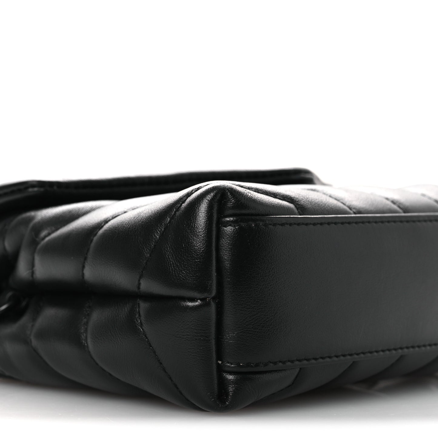 Calfskin Y Quilted Monogram Monochrome Toy Loulou Crossbody Bag Black
