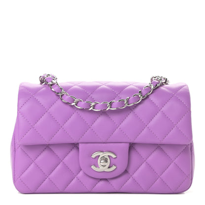 Chanel Lambskin Quilted Mini Rectangular Flap Purple 1 of 11