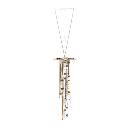 Chanel Pearl Crystal Multi Strand Necklace Gold Purple 3 of 5