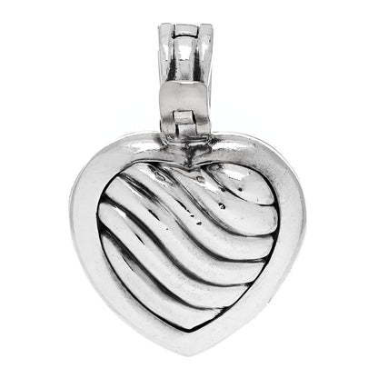 David Yurman Sterling Silver 18K Yellow Gold Cable Heart Locket Enhancer Pendant 3 of 6