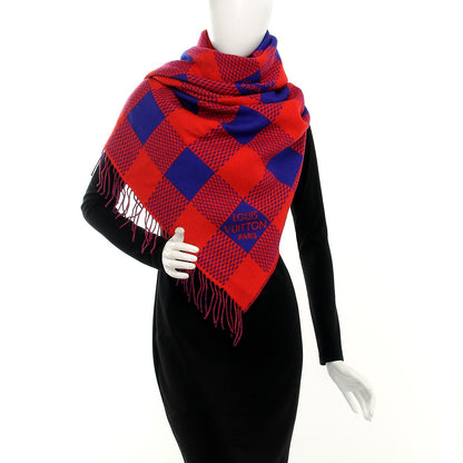 Louis Vuitton Wool Damier Masai Rug Shawl Rouge 2 of 7