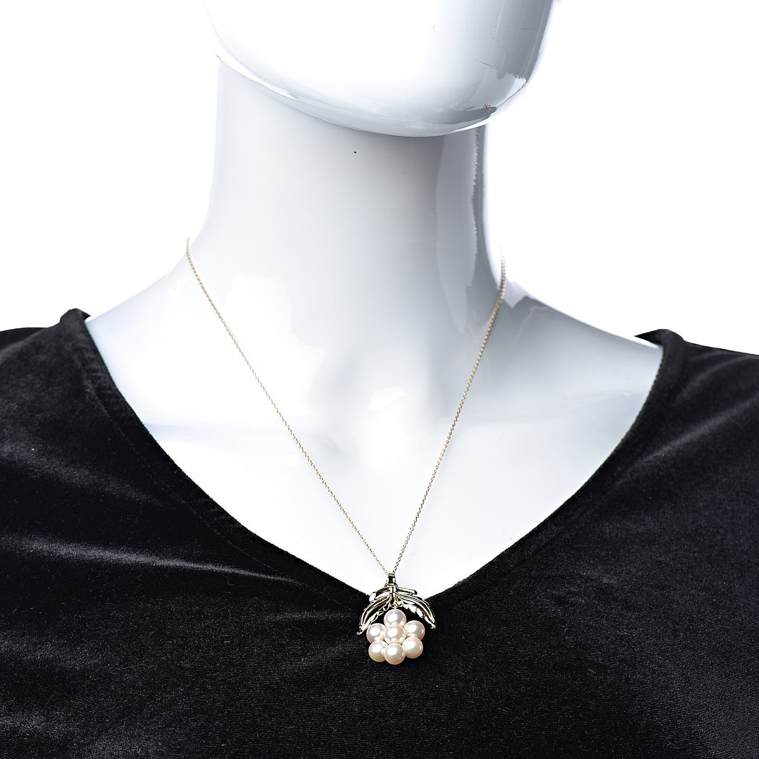 Mikimoto 14K Yellow Gold Akoya Pearl 6-6.5mm Flower Pendant Necklace 2 of 6