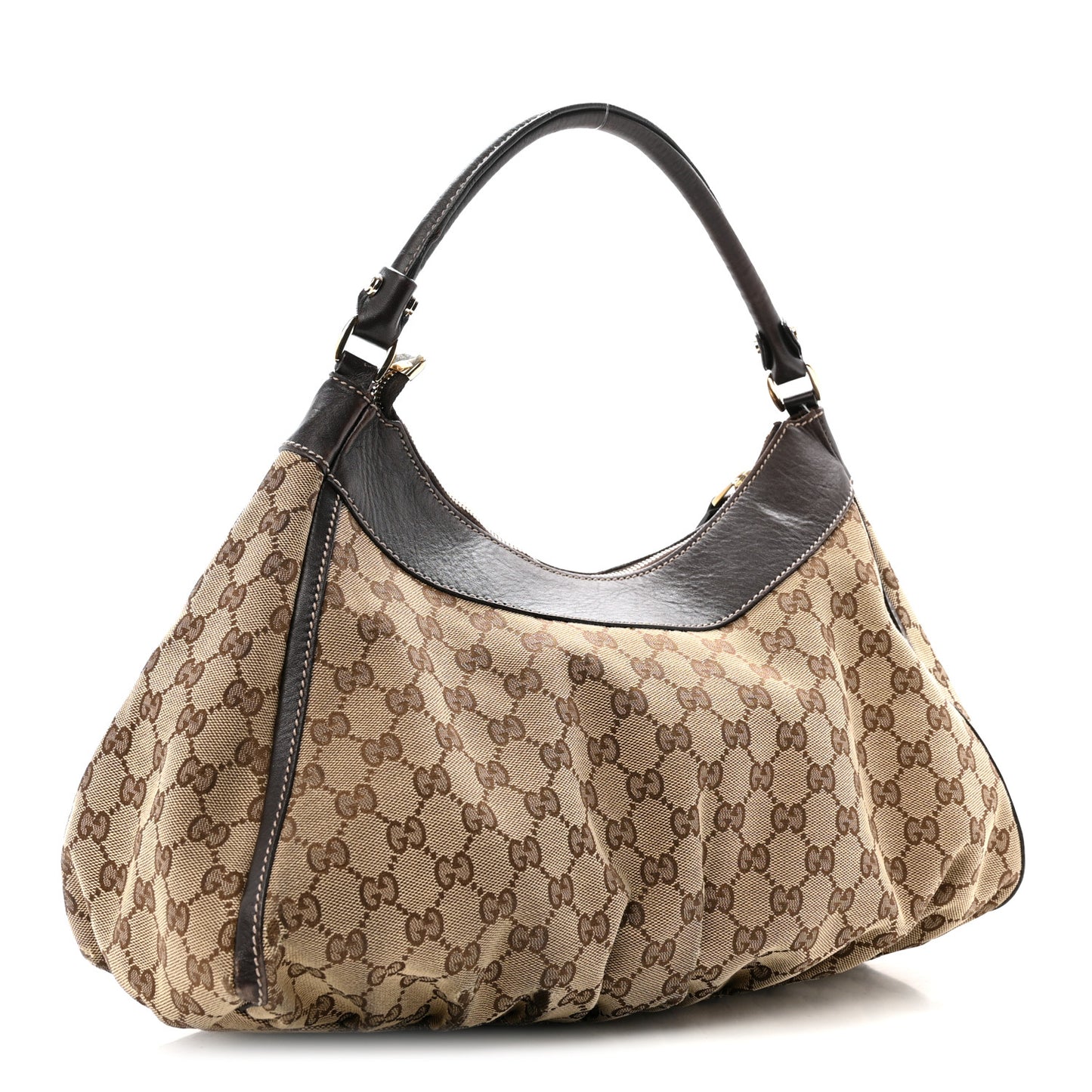 Monogram Large D Gold Hobo Dark Brown
