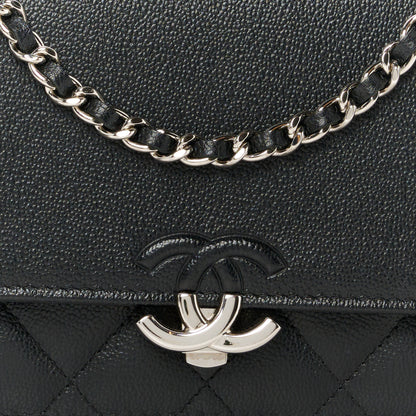 Chanel Grained Calfskin Quilted CC Box Wallet On Chain WOC Black 9 of 11