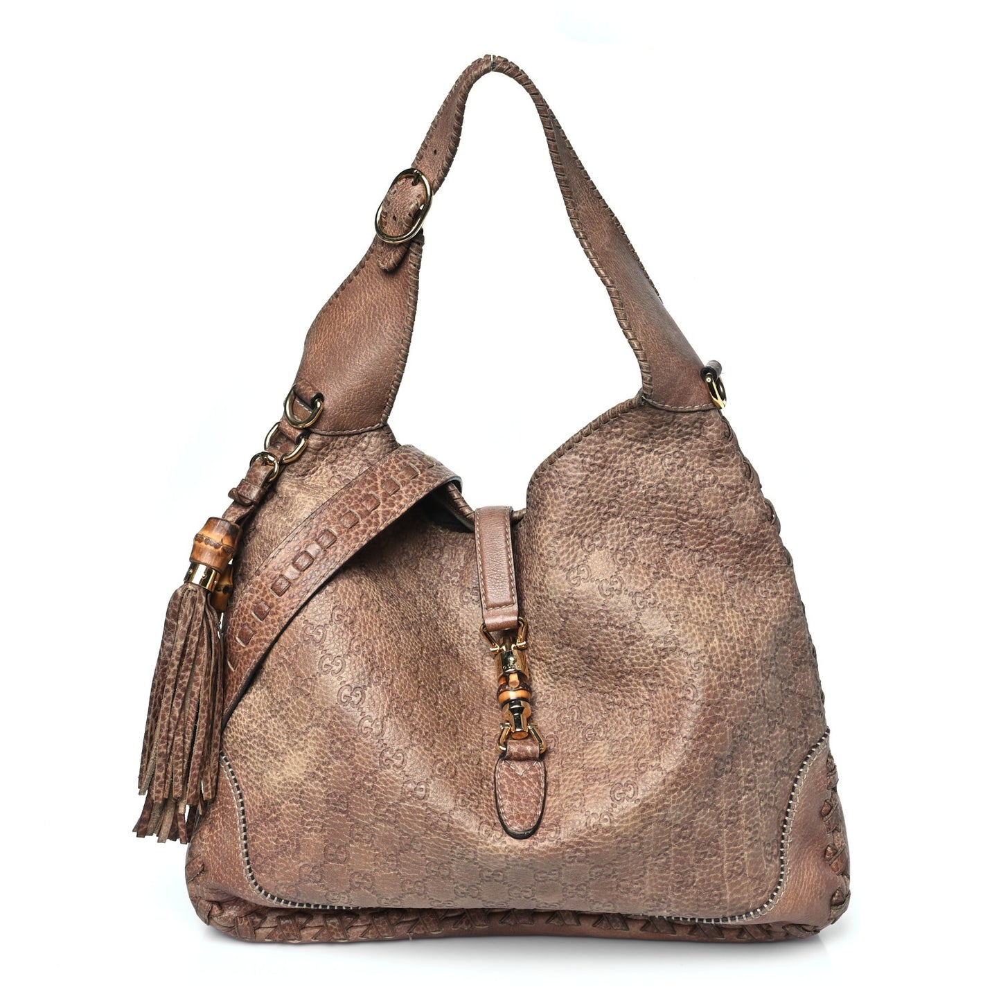 Guccissima Old Libeccio Large New Jackie Hobo Old Naturale