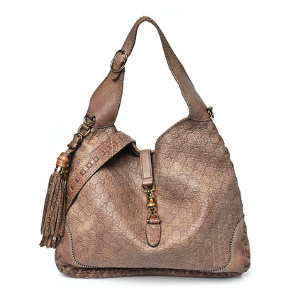 Gucci Guccissima Old Libeccio Large New Jackie Hobo Old Naturale 1 of 10