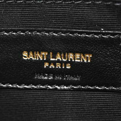Saint Laurent Calfskin Matelasse Chevron Monogram Document Holder Black 6 of 10