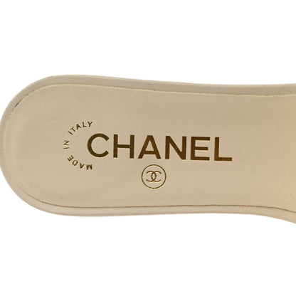 Chanel Calfskin Pearl CC Mules 37 Ivory 6 of 9