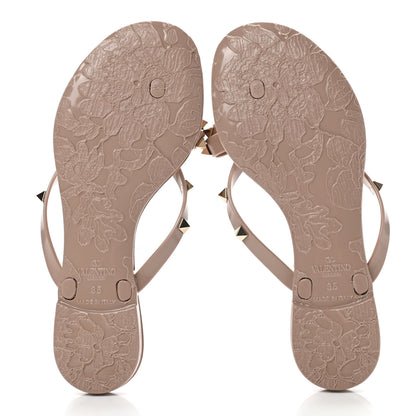 Valentino Garavani PVC Jelly Rockstud Bow Thong Sandals 35 Poudre 5 of 7