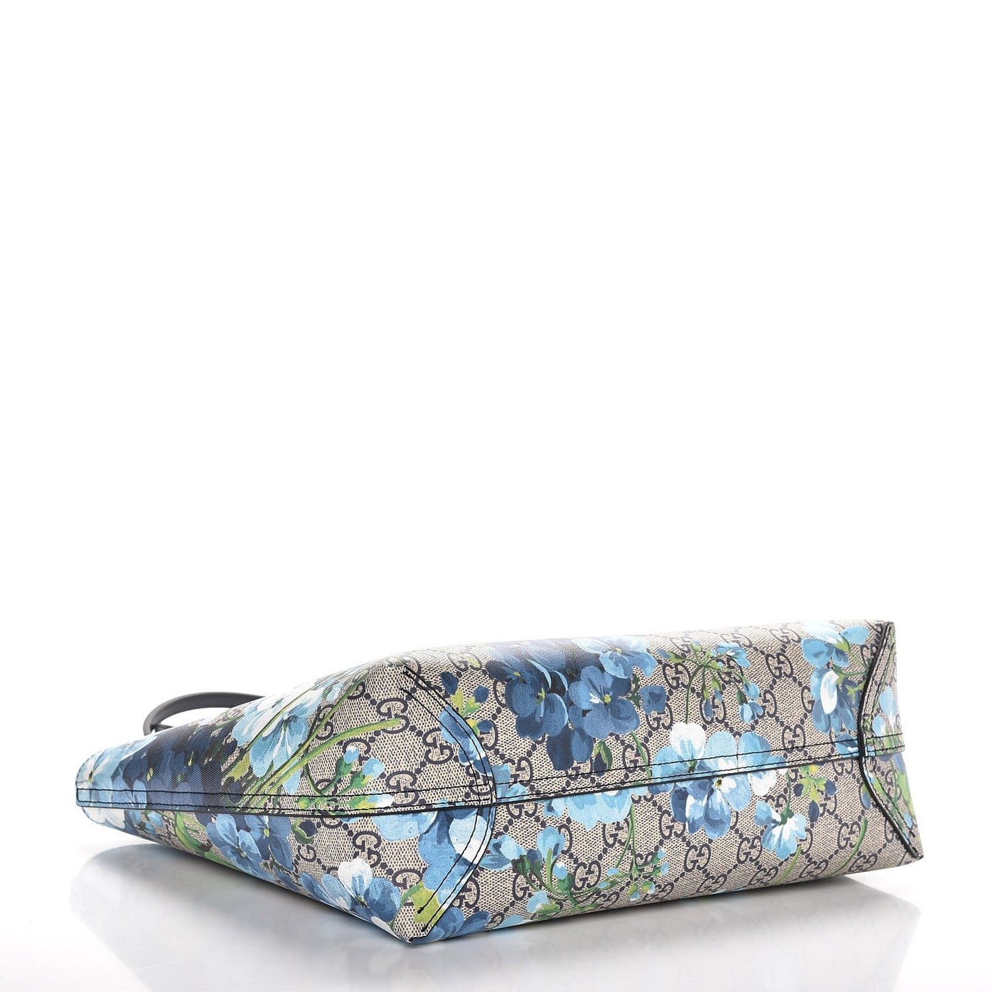 GG Supreme Monogram Blooms Small Reversible Tote Beige Blue Navy