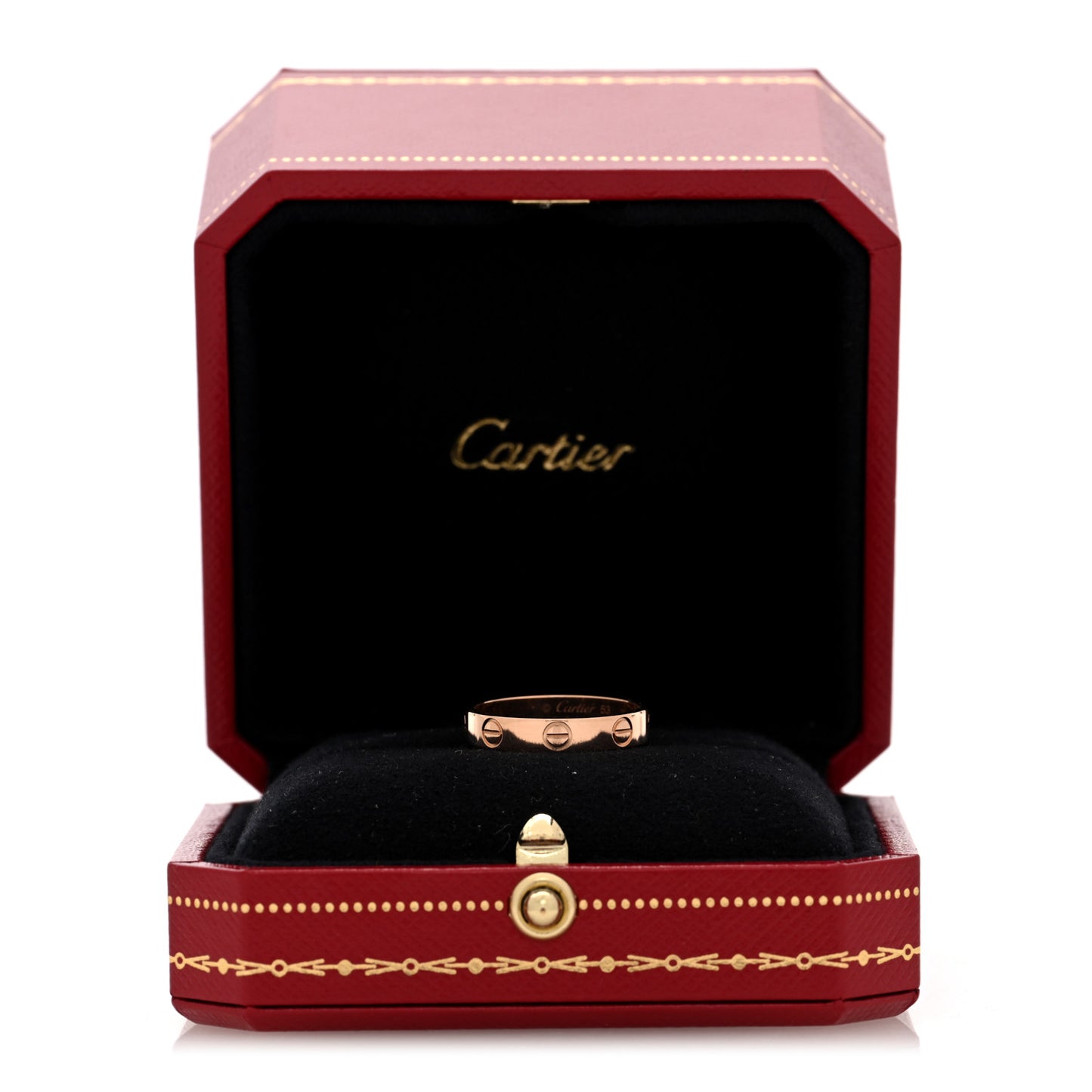 18K Pink Gold 3.5mm LOVE Wedding Band Ring 53 6.5