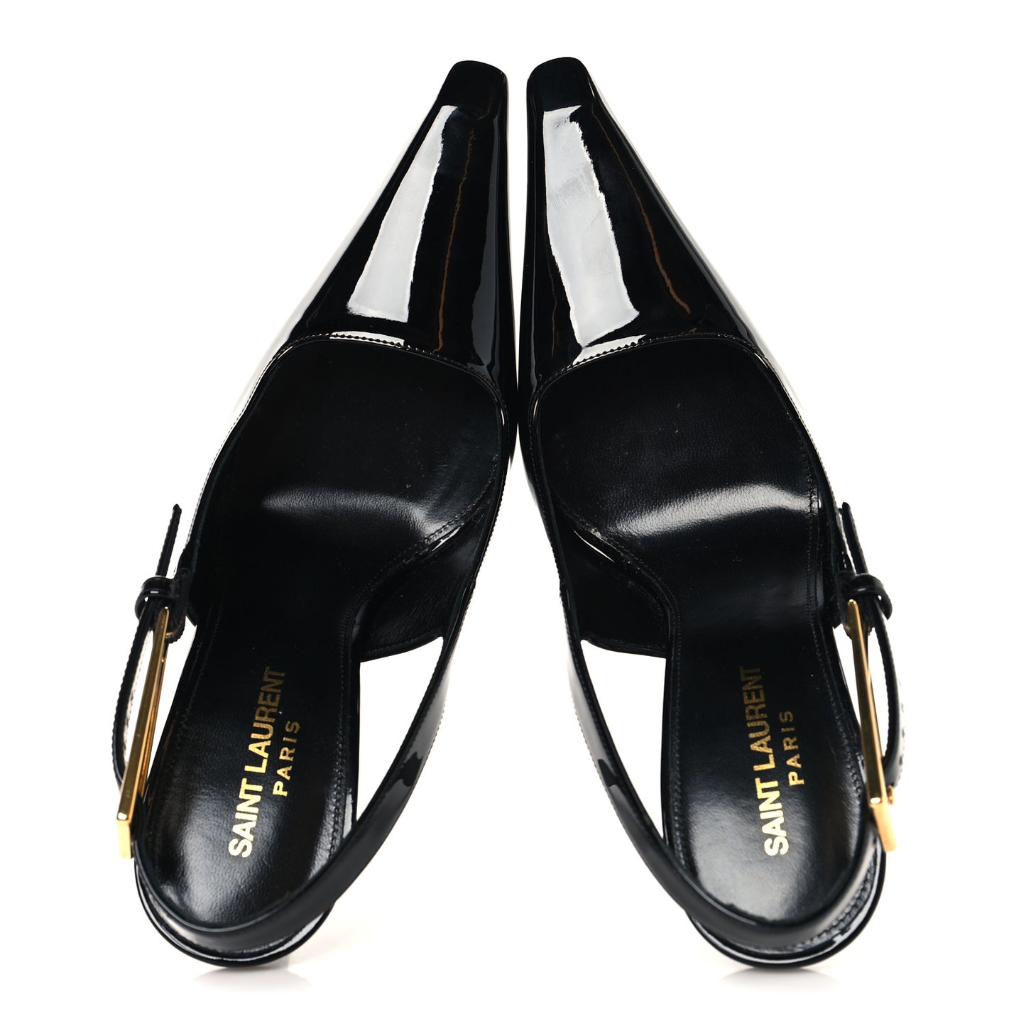 Glazed Calfskin Lee Slingback Pumps 38 Black