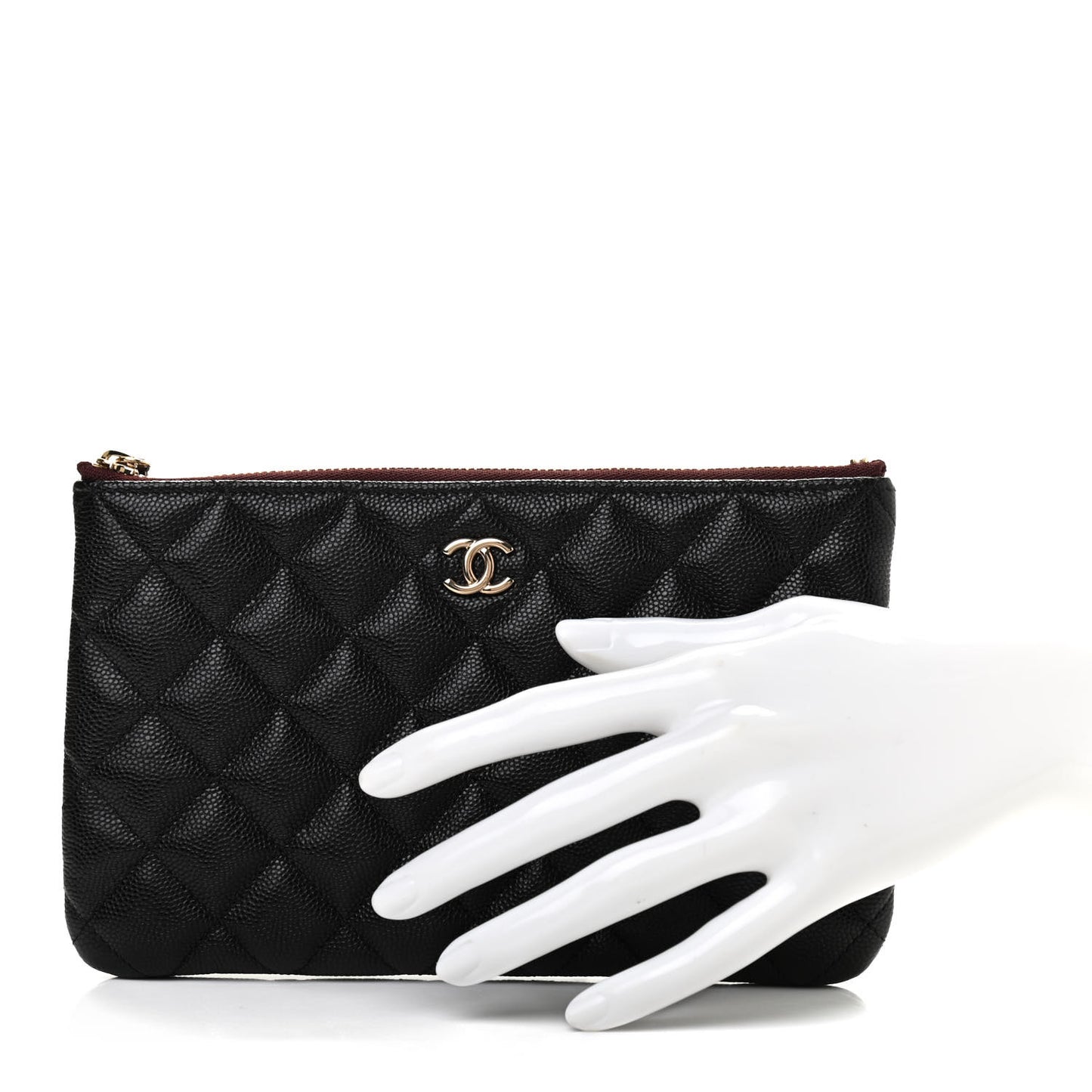 Caviar Quilted Cosmetic Case Black