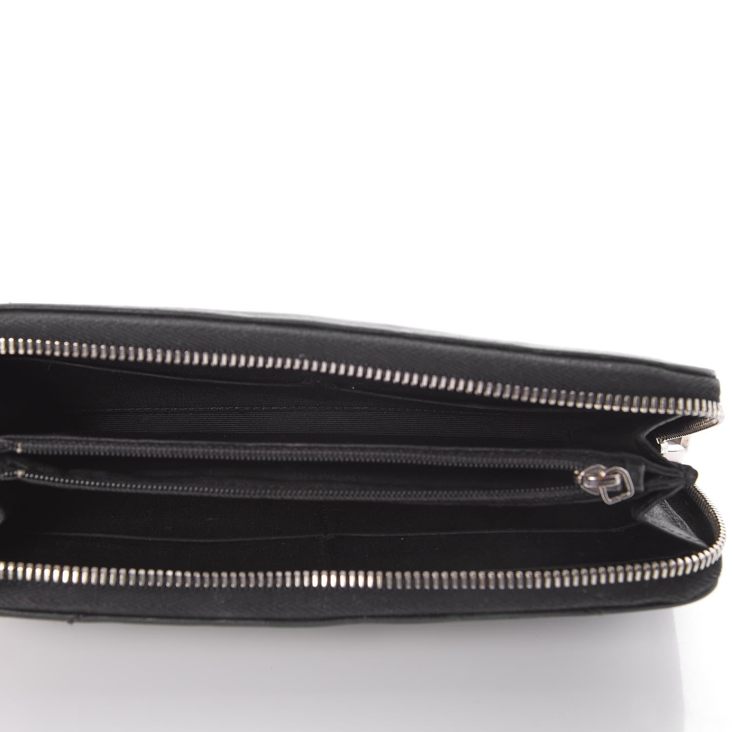 Chanel Lambskin Chevron Quilted CC Zip Around Wallet Black 5 of 9